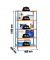 Schwerlastregal SIMONCLICK 8435104912690 blau, orange, silber 90,0 x 40,0 x 180,0 cm