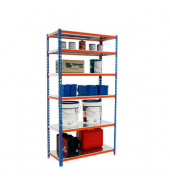 Schwerlastregal SIMONCLICK 8435104953914 blau, orange, silber 90,0 x 40,0 x 250,0 cm