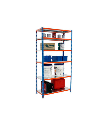 Schwerlastregal SIMONCLICK 8435104953914 blau, orange, silber 90,0 x 40,0 x 250,0 cm