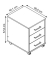 Ruby Rollcontainer schwarz 3 Auszüge 40,1 x 50,0 x 57,0 cm