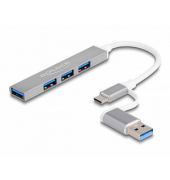 USB-Hub 4-fach silber
