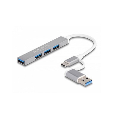 USB-Hub 4-fach silber