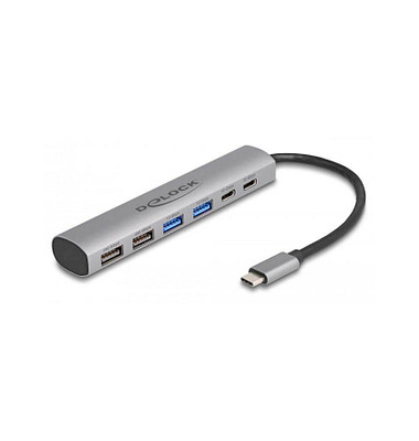 USB-Hub 6-fach grau
