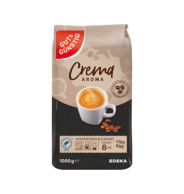 Caffé Crema Kaffeebohnen Arabicabohnen kräftig 1,0 kg Caffé Crema Kaffeebohnen Arabicabohnen kräftig 1,0 kg