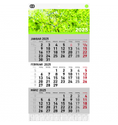 Dreimonatskalender 5102-25, oeco, 3 Monate / 1 Seite, 29,7x48,8cm, 2026