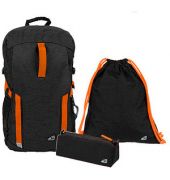 Schulrucksack Kunstfaser schwarzorange