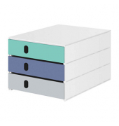 Schubladenbox styroval pro feelings Sea Shore  weiß, blau, grau 14-8050.Au, DIN C4 mit 3 Schubladen