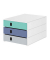 Schubladenbox styroval pro feelings Sea Shore  weiß, blau, grau 14-8050.Au, DIN C4 mit 3 Schubladen
