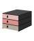 Schubladenbox styroval pro feelings Afterglow  rosa, grau 14-8050.Af, DIN C4 mit 3 Schubladen