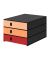 Schubladenbox styroval pro feelings, Poppy  orange, rot 14-8050.Po, DIN C4 mit 3 Schubladen