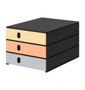 Schubladenbox styroval pro feelings Butterfly  orange, gelb, grau 14-8050.Bu, DIN C4 mit 3 Schubladen