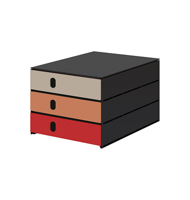 Schubladenbox styroval pro feelings Hedgehog grau, rot 14-8050.He, DIN C4 mit 3 Schubladen Schubladenbox styroval pro feelings Hedgehog grau, rot 14-8050.He, DIN C4 mit 3 Schubladen