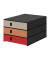 Schubladenbox styroval pro feelings Hedgehog  grau, rot 14-8050.He, DIN C4 mit 3 Schubladen