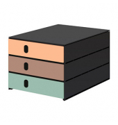 Schubladenbox styroval pro feelings Squirrel   orange, braun, grün 14-8050.Sq, DIN C4 mit 3 Schubladen