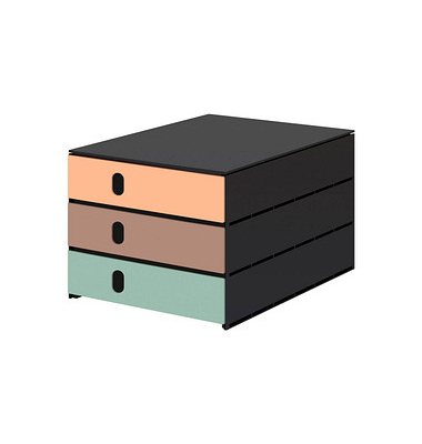 Schubladenbox styroval pro feelings Squirrel orange, braun, grün 14-8050.Sq, DIN C4 mit 3 Schubladen Schubladenbox styroval pro feelings Squirrel orange, braun, grün 14-8050.Sq, DIN C4 mit 3 Schubladen