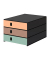 Schubladenbox styroval pro feelings Squirrel   orange, braun, grün 14-8050.Sq, DIN C4 mit 3 Schubladen