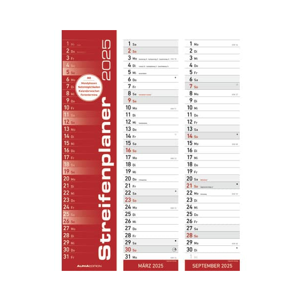 4069095005860 - Streifenkalender 103597 1 Monat 1 Seite 113x495cm 2025 4069095005860 ALPHA EDITION 4069095005860 - Streifenkalender 103597 1 Monat 1 Seite 113x495cm 2025 4069095005860 ALPHA EDITION
