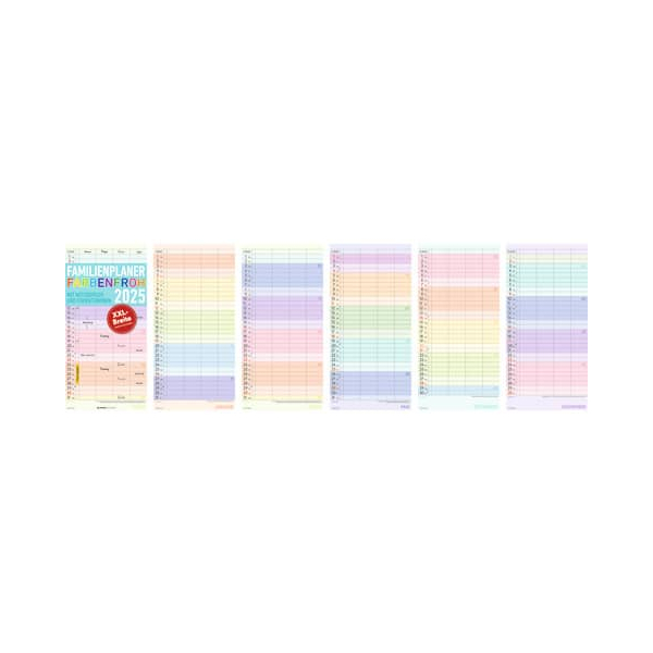 4251732341282 - Familienplaner Farbenfroh 2025 mit 4 Spalten - Familien-Timer 22x45 cm - Offset-Papier - mit Ferienterminen - Wand-Planer - Familienkalender - Alpha E 4251732341282 - Familienplaner Farbenfroh 2025 mit 4 Spalten - Familien-Timer 22x45 cm - Offset-Papier - mit Ferienterminen - Wand-Planer - Familienkalender - Alpha E