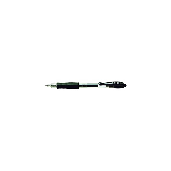 12 Stück Pilot Gelschreiber G-2 BL-G2-5 schwarz/transparent 0,3 mm mit Druckmechanik 4902505163104 Pilot