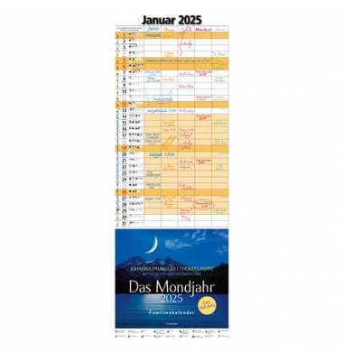 Familienkalender 31977, Mond, 1 Monat / 1 Seite, 5 Spalten, 24,5x69cm, 2025 Familienkalender 31977, Mond, 1 Monat / 1 Seite, 5 Spalten, 24,5x69cm, 2025