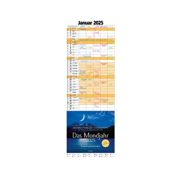 9783442319985 - Familienkalender 31977 Mond 1 Monat   1 Seite ( 5 Spalten ) 5 Spalten 245x69cm 2026 9783442319985 Heye