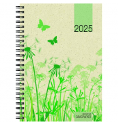 Buchkalender 759-0640, Graspapier, Motiv, 1 Woche / 2 Seiten, 13,7x19,6cm (A5), 2025