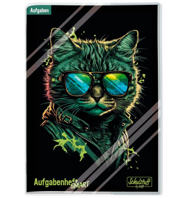 Hausaufgabenheft 8095-9 Schulstuff Cool Cat / liniert, A5, schwarz