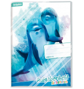 Hausaufgabenheft 8329-6 Farbenfroh Delfine / liniert, A5, blau