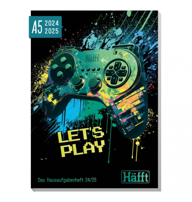 Hausaufgabenheft 8339-3 Let´s play / liniert, A5, 70g, blau