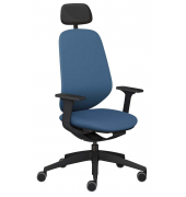 Bürostuhl se:kit Vollpolster, sn-801005 Stoff blau, Gestell schwarz