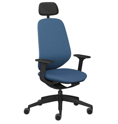 Bürostuhl se:kit Vollpolster, sn-801005 Stoff blau, Gestell schwarz