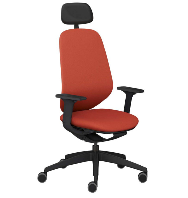 Bürostuhl se:kit Vollpolster, sn-801007 Stoff rot, Gestell schwarz