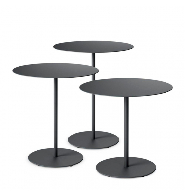 Beistelltisch se:tea TL-314/001, 42, 49, 56cm (H), 45x45cm (BxT), rund, schwarz / schwarz
