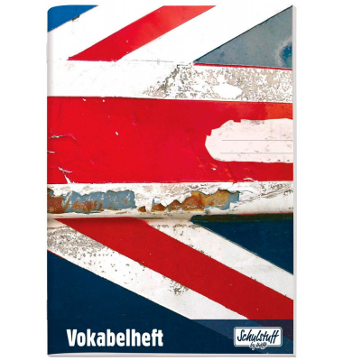 Vokabelheft 3038-6 Schulstuff Union Jack / liniert / 2 Spalten, A5, 80g, blau/rot/wei&szlig;, 64 Blatt / 68 Seiten