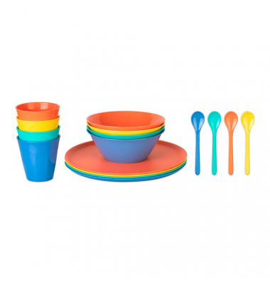 Camping-Geschirrset Lollipop bunt 16-tlg.