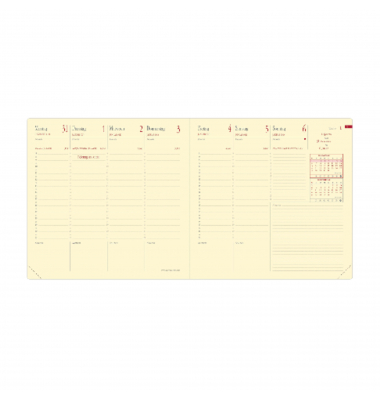 Buchkalender 026119Q, Eurequart Club, navyblau, 1 Woche / 2 Seiten, 24x30cm (A4), 2025