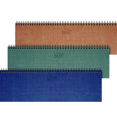 Schreibtischquerkalender 1077701955, 1 Woche / 2 Seiten, 32,6x10,2cm, 2025
