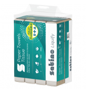Falthandt&uuml;cher Satino Liquify selbstaufl&ouml;send 278071, 24x21cm, 2-lagig, Zickzack (V-Falz), hochwei&szlig;, Tissue