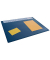 Schreibunterlage 650 x 500 mm, dunkel- blau, PP, mit transparenter Folienauf-
