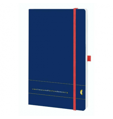 Buchkalender 50485, Chronobook, ozeanblau, 1 Woche / 2 Seiten, 13,5x21cm (A5), 2025