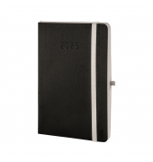 Buchkalender 50965, Chronobook, schwarz, 1 Woche / 2 Seiten, 9,5x14cm (Mini), 2025