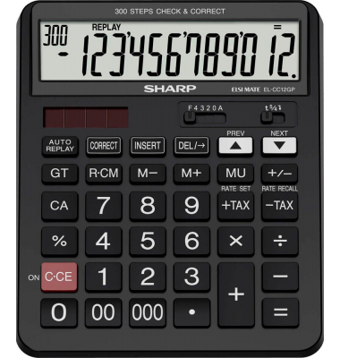 EL-CC12GP Taschenrechner schwarz EL-CC12GP Taschenrechner schwarz
