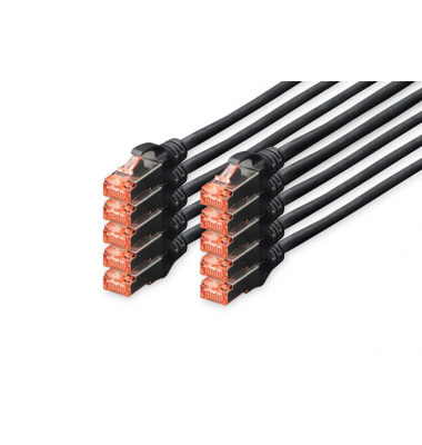 RJ45-SteckerRJ-45 Stecker Netzwerkkabel DK-1644-005-BL-10 0,5 m schwarz
