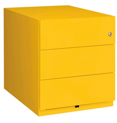Rollcontainer Note NWA59M7SSS102 Metall gelb, 3 normale Schubladen, abschließbar