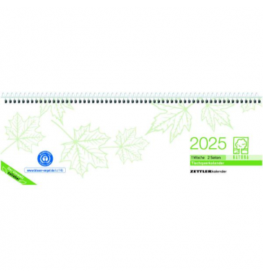 Schreibtischquerkalender 116-0700, Recycling, 1 Woche / 2 Seiten, 29,6x9,9cm, 2026