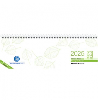 Schreibtischquerkalender 146-0700, Recycling, 1 Woche / 1 Seite, 29,6x9,9cm, 2025
