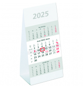 Dreimonatskalender Tischaufsteller 980-0000, 3 Monate / 1 Seite, 10,5x21cm, 2025