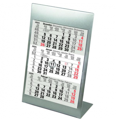 Dreimonatskalender Tischaufsteller M3TKM, 3 Monate / 1 Seite, 11x22cm, 2025 Dreimonatskalender Tischaufsteller M3TKM, 3 Monate / 1 Seite, 11x22cm, 2025