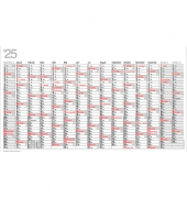 Plakatkalender K15, Omikron, 15 Monate / 1 Seite, 122x68,5cm, 2025