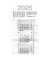 Dreimonatskalender M3KPN, Kombiplan, 3 Monate / 1 Seite, 30x56cm, 2025